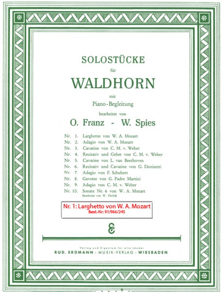 Nr. 1: Larghetto (op. 108) - aus Stadler Quintett